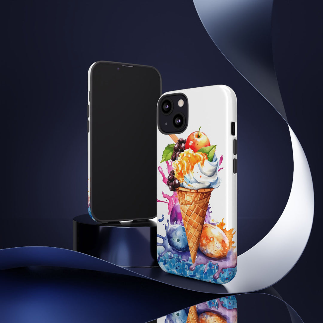 Impact Resistant, Summer Ice Cream Cone, Cute Phone Cases for Samsung S24, S23, S22, S21, IPhone 15 pro Iphone 14 pro Iphone 13 IPhone 12 Iphone 11 - Studio40ParkLane