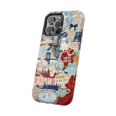New York Winter Coquette Collage Tough Magsafe Cute Phone Cases for Iphone | iPhone 17 Pro Max Case, Iphone 16, Iphone 15 14 13 12 11 10 9