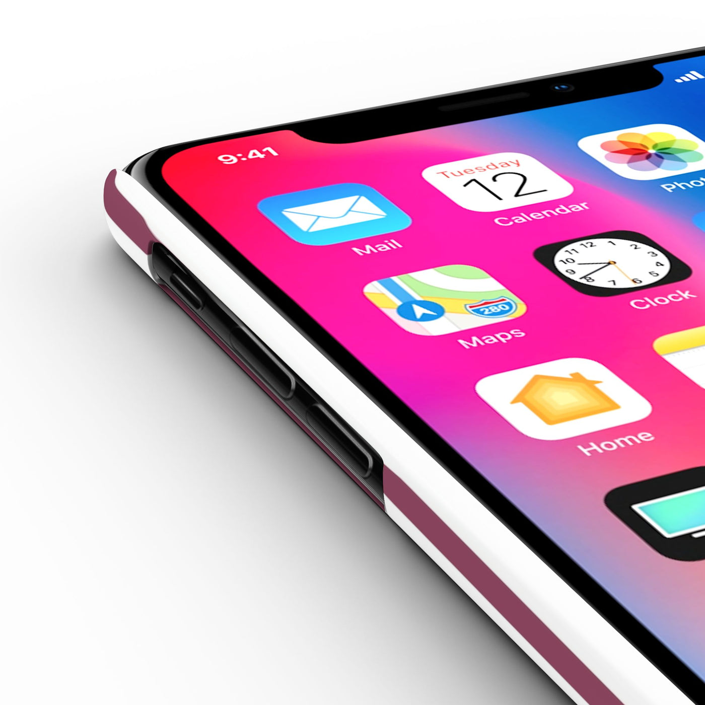 Slim Claret Red Striped Cute Phone Case for Iphone 16 - | iPhone 15 Pro Max Case | iPhone 14 Case Iphone 13 12 11 10 9 8 7 XS X Gift for Her - Studio40ParkLane