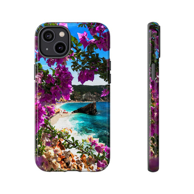 Impact Resistant, Bougainvillea Seaview, Cute Phone Cases for Samsung S24, S23, S22, S21, IPhone 15 pro Iphone 14 pro Iphone 13 IPhone 12 Iphone 11