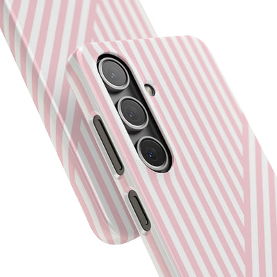 Aesthetic Sweet Pink Stripes Cute Phone Case Sleek Snap - For iPhone 17 Pro Max iPhone 16 Pro iPhone 15 Iphone 14 Plus 13 Pro 12 11 10 Gift