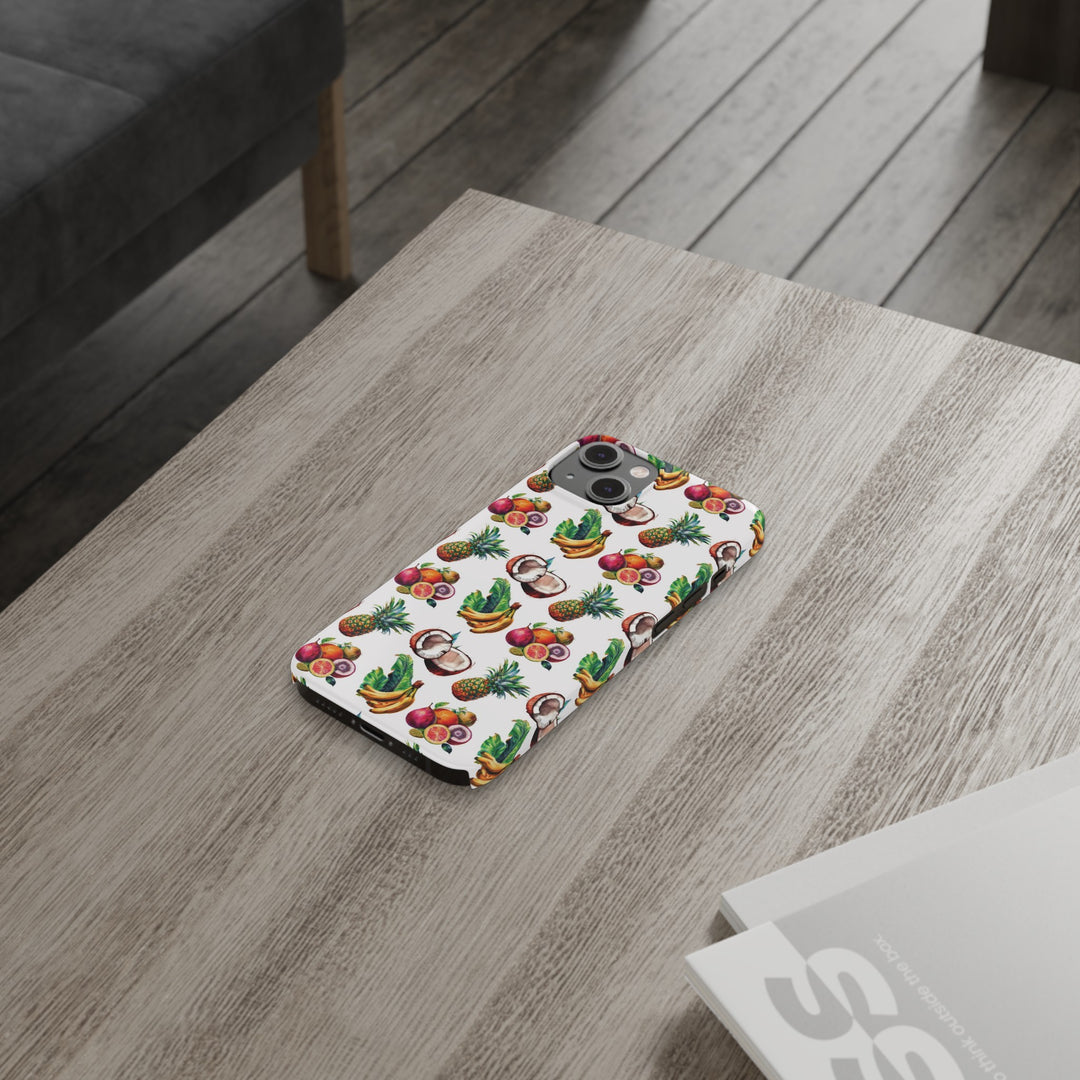 Slim Cute Phone Cases for Iphone - | iPhone 15 Case | iPhone 15 Pro Max Case, Iphone 14 Case, Iphone 14 Pro Max, Iphone 13, Tropical Summer Fruit - Studio40ParkLane