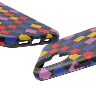 Aesthetic Colorful Checkerboard Tough Magsafe Phone Case - For iPhone 17 Pro Max iPhone 16 Pro iPhone 15 Iphone 14 Plus 13 Pro 12 11 Gift - Studio40ParkLane