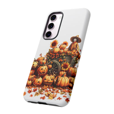 Impact Resistant, Fall Leaves Scarecrow, Cute Phone Cases for Samsung S24, S23, S22, S21, IPhone 15 pro Iphone 14 pro Iphone 13 IPhone 12 Iphone 11