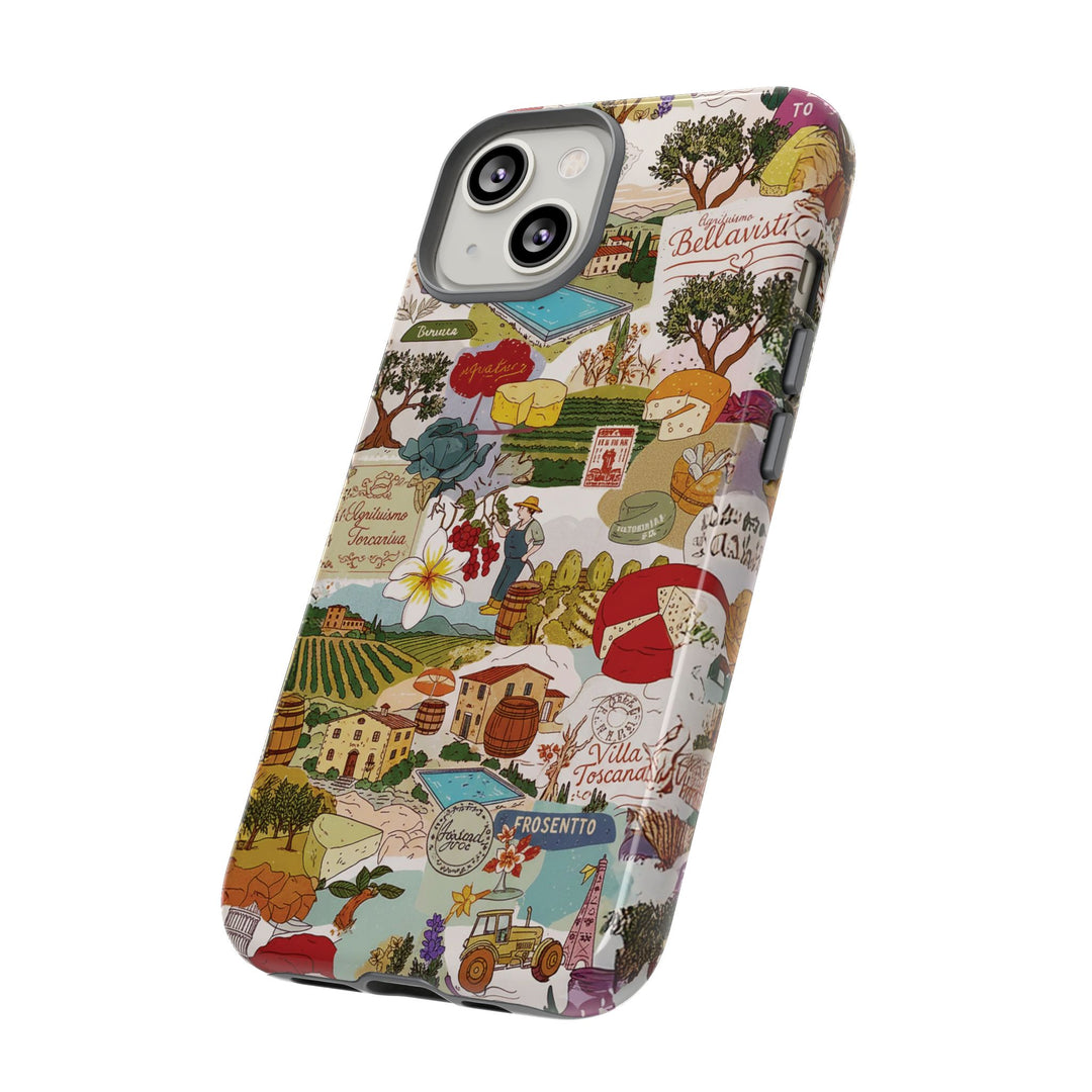 Italy Tuscany Coquette Collage Tough Premium Phone Case - For iPhone 17 Pro Max iPhone 16 Pro iPhone 15 Iphone 14 Plus 13 Pro 12 11 10 XR - Studio40ParkLane