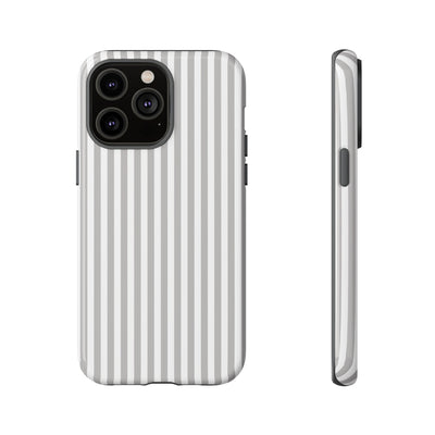 Tough Premium Ash Grey Stripes Phone Case Gift for Her - For Apple iPhone 16 Pro Max 16e iPhone 15 Pro iPhone Iphone 14 Plus 13 Pro 12 SE XR - Studio40ParkLane
