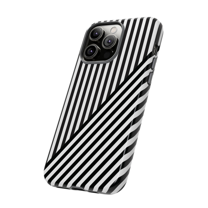 Aesthetic Tough Black White Stripes Phone Case - For iPhone 17 Pro Max iPhone 16 Pro iPhone 15 Iphone 14 Plus 13 Pro 12 11 10 XR - Studio40ParkLane