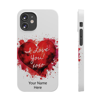 Slim Custom Personalized Valentine Love Gift for Her Cute Phone Cases for Iphone 16 Pro Max | iPhone 15 Case | iPhone 15 Pro Max Case, Iphone 14, 13, 12, 11, 10, 8, 7