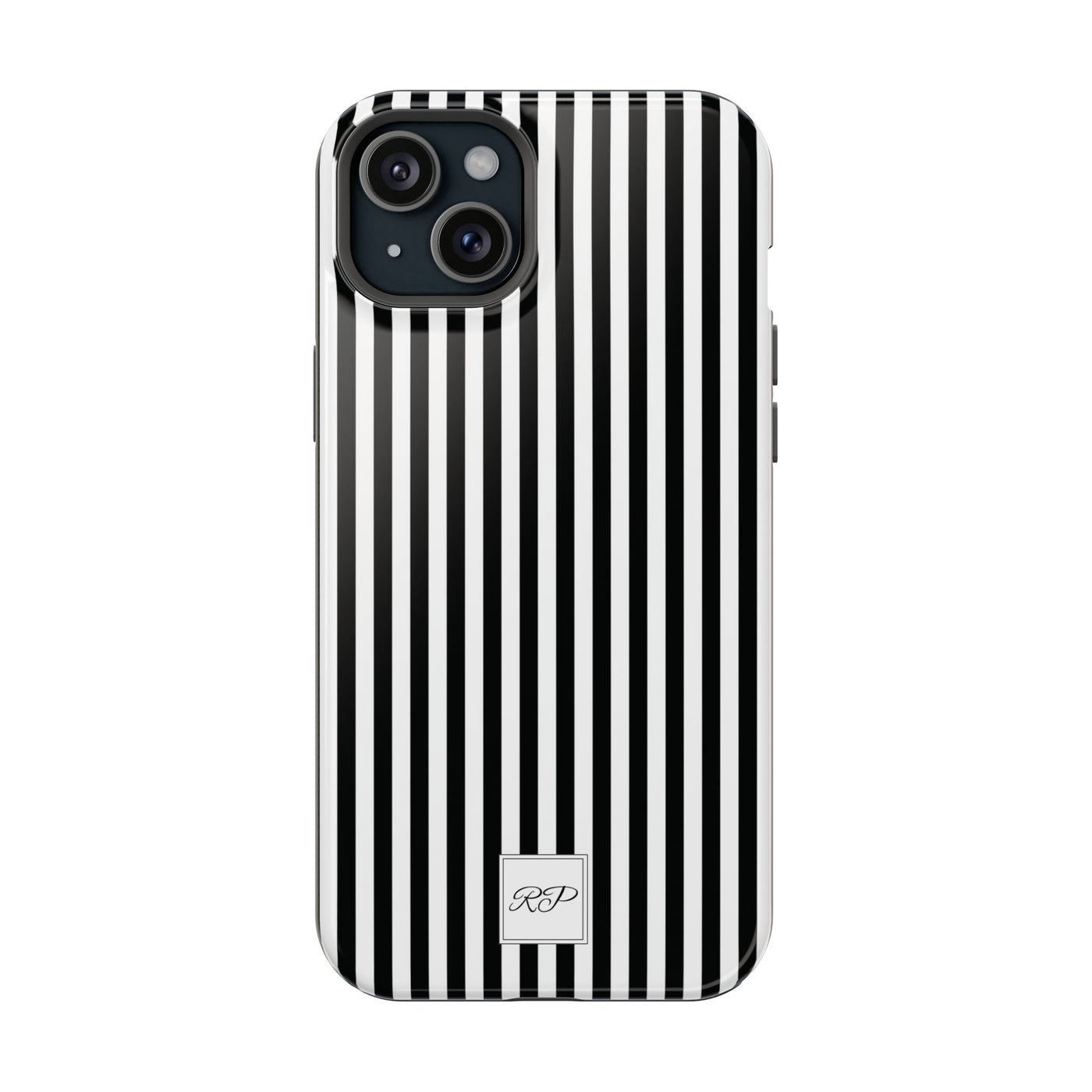 Custom Personalized Black White Striped Magsafe Phone Case for Iphone 17 - | iPhone 16 Pro Max Case | iPhone 15 Case Iphone 14 13 12 11 10 - Studio40ParkLane
