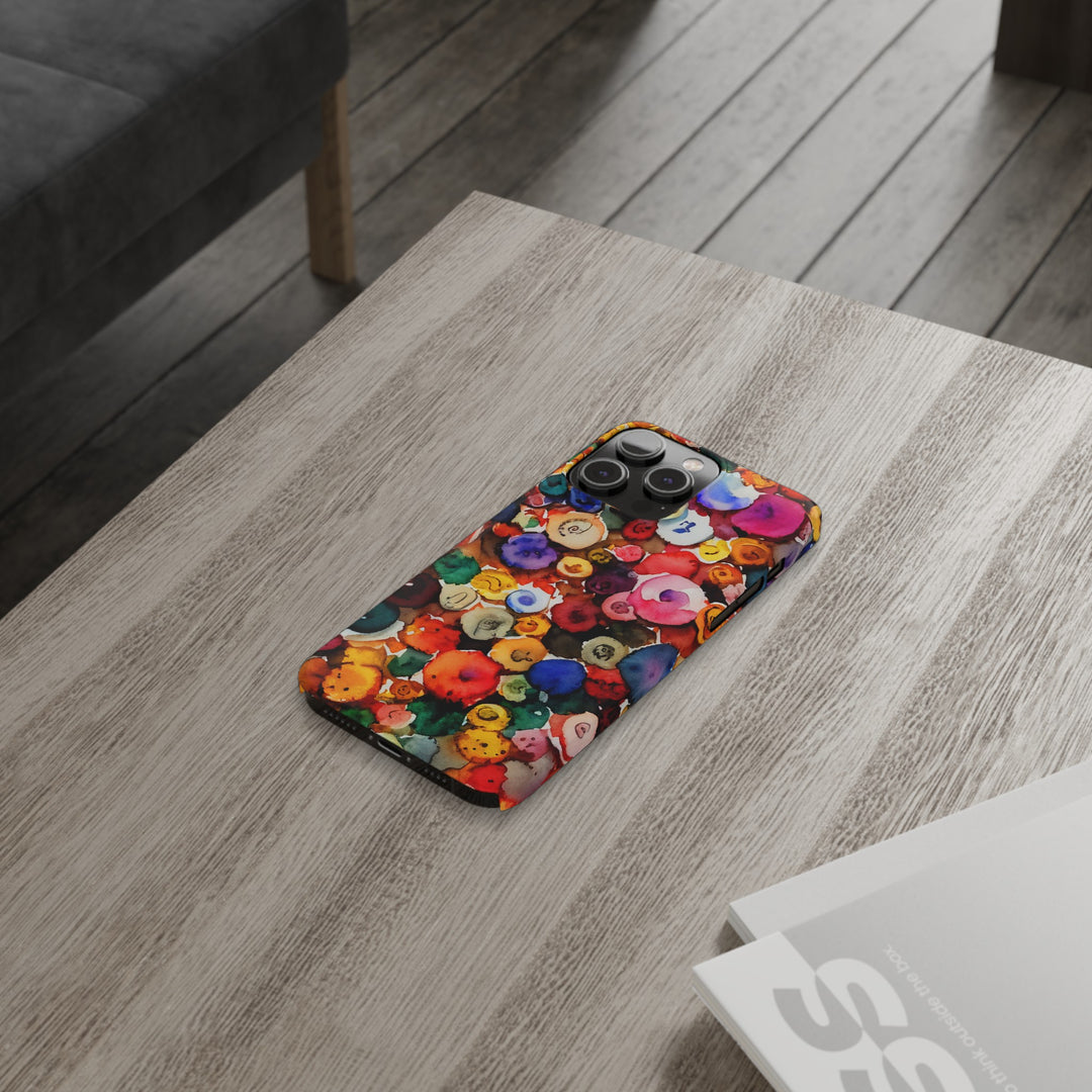 Slim Cute Phone Cases for Iphone | iPhone 15 Case | iPhone 15 Pro Max Case, Iphone 14, Iphone 14 Pro Max, Iphone 13, Colorful Buttons Abstract - Studio40ParkLane