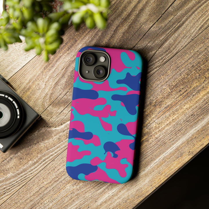 Cute IPhone Case | Blue Pink Camouflage, iPhone 15 Case | iPhone 15 Pro Case, Iphone 14 Case, Iphone 14 Pro Max Case, Protective Iphone Case - Studio40ParkLane