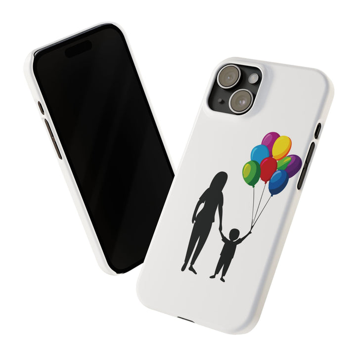 Slim Mother Child Balloons Gift for Her Cute Phone Cases for Iphone 16 Pro Max | iPhone 15 Case | iPhone 15 Pro Max Case, Iphone 14, 13, 12, 11, 10, 8, 7 - Studio40ParkLane