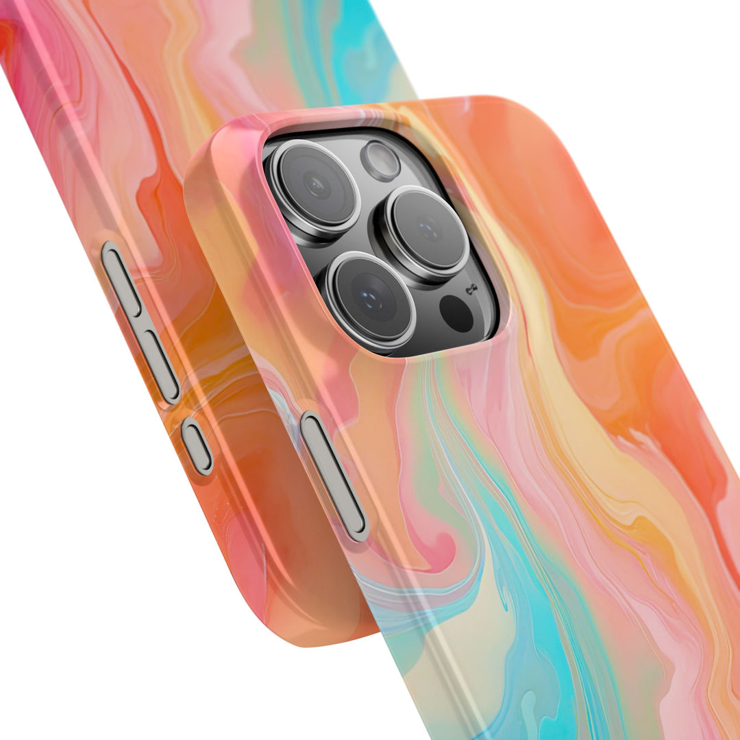 Slim Blue Pink Orange Marbled Cute Phone Cases for Iphone 16 Pro Max | iPhone 15 Case | iPhone 15 Pro Max Case, Iphone 14, Iphone 14 Pro Max, Iphone 13 12 11 8 7 - Studio40ParkLane