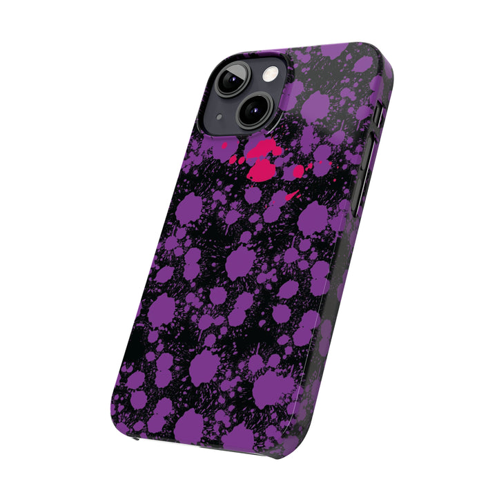 Slim Cute Phone Cases for Iphone - | iPhone 15 Case | iPhone 15 Pro Max Case, Iphone 14 Case, Iphone 14 Pro Max, Iphone 13, Purple Pink Paint Blots Splash - Studio40ParkLane