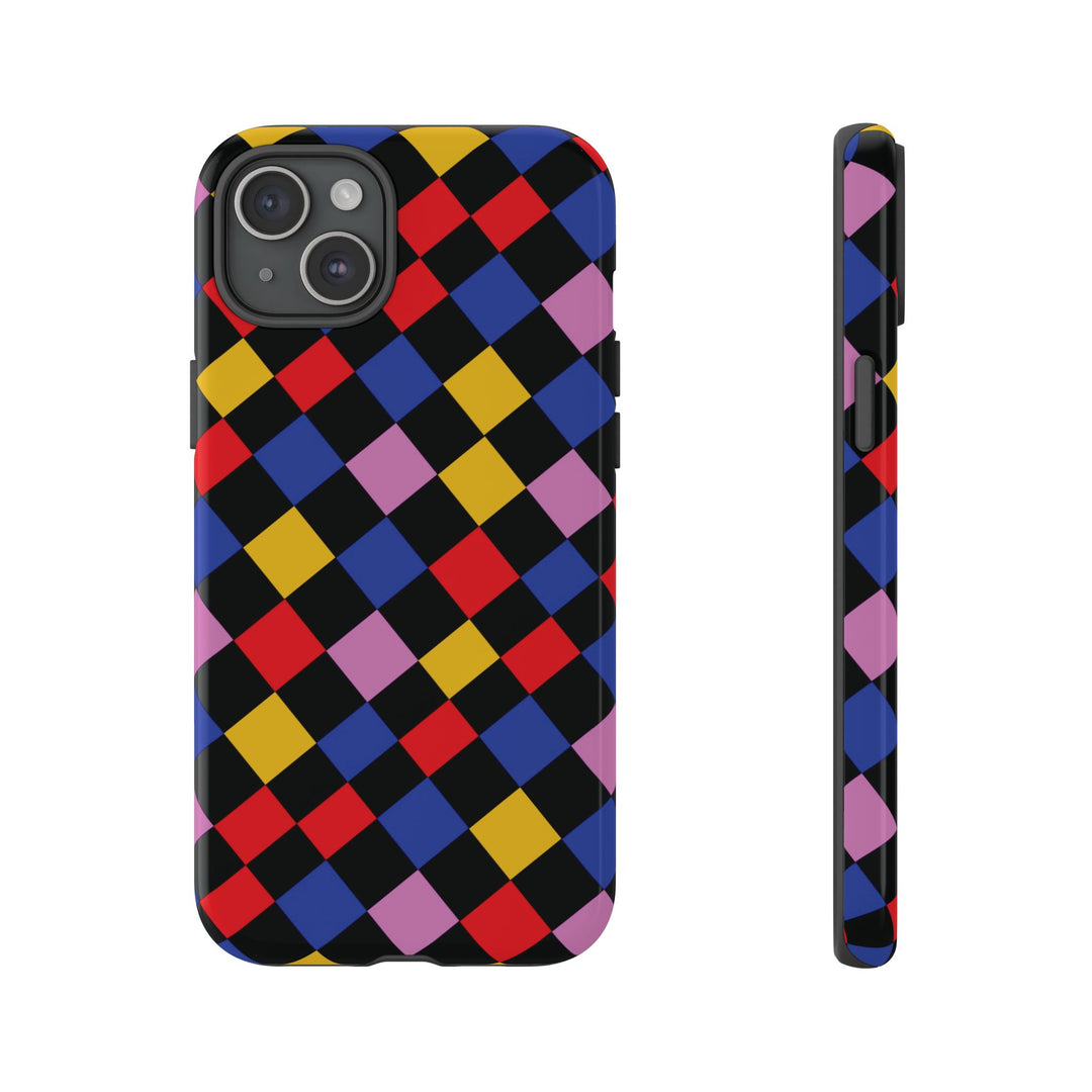 Aesthetic Tough Colorful Checkerboard Phone Case Premium - For iPhone 17 Pro Max iPhone 16 Pro iPhone 15 Iphone 14 Plus 13 Pro 12 11 10 XR - Studio40ParkLane