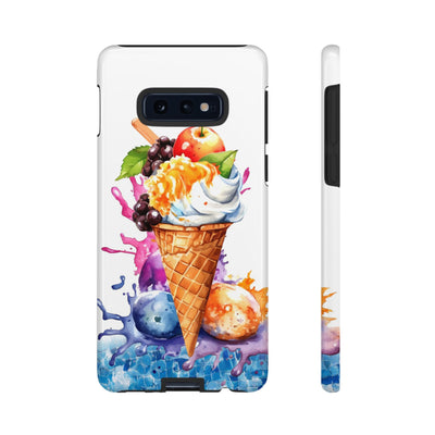 Impact Resistant, Summer Ice Cream Cone, Cute Phone Cases for Samsung S24, S23, S22, S21, IPhone 15 pro Iphone 14 pro Iphone 13 IPhone 12 Iphone 11