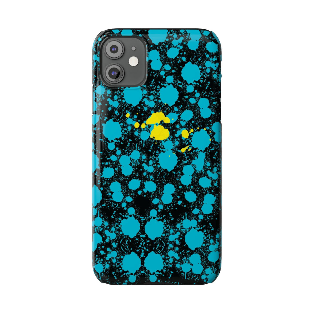 Slim Cute Phone Cases for Iphone - | iPhone 15 Case | iPhone 15 Pro Max Case, Iphone 14 Case, Iphone 14 Pro Max, Iphone 13, Paint Splash Blue Yellow - Studio40ParkLane