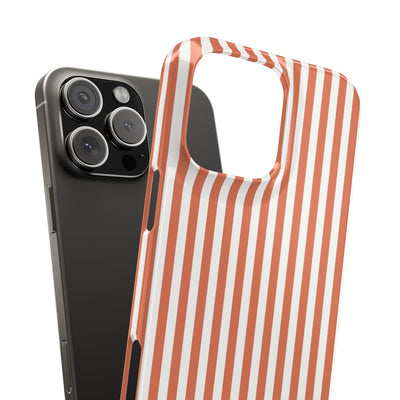Slim Red Winter Peach Striped Cute Phone Case for Iphone 16 - | iPhone 15 Pro Max Case | iPhone 14 Case 13 12 11 10 9 8 7 X XS Gift for Her