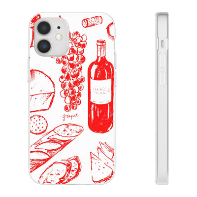 Cute Flexi Phone Cases, French Food Wine Red, Compatible with Samsung Galaxy S23, Samsung S22, Samsung S21, Samsung S20, Galaxy S20 Ultra