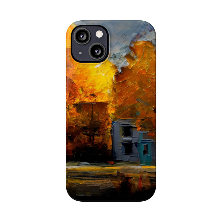 Slim Cute Phone Cases for Iphone - | iPhone 15 Case | iPhone 15 Pro Max Case, Iphone 14 Case, Iphone 14 Pro Max, Iphone 13, Fall Leaves Oil Paint Effect - Studio40ParkLane