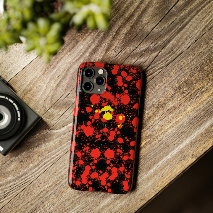 Slim Cute Phone Cases for Iphone - | iPhone 15 Case | iPhone 15 Pro Max Case, Iphone 14 Case, Iphone 14 Pro Max, Iphone 13, Red Yellow Paint Splash - Studio40ParkLane