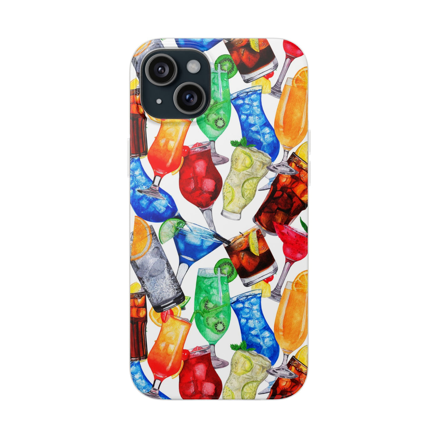 Cute Flexi Phone Cases, For Iphones and Samsung Galaxy Phones, Tropical Summer Fruit Cocktails, Galaxy S23 Phone Case, Samsung S22 Case, Samsung S21, Iphone 15, Iphone 14, Iphone 13