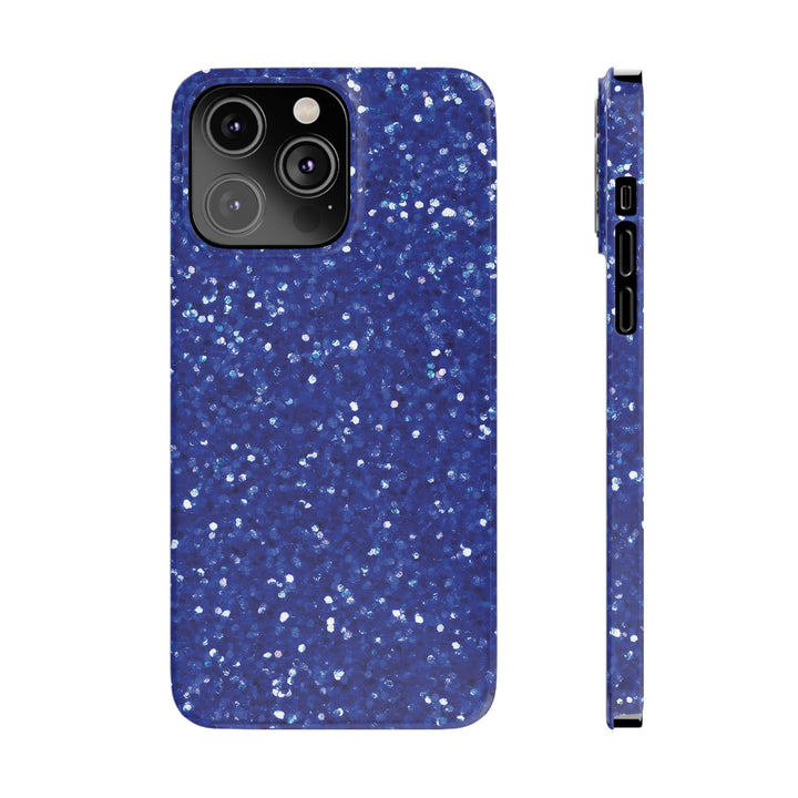 Slim Blue Muted Faux Play on Glitter Effect Cute Phone Cases for Iphone 16 Pro Max | iPhone 15 Case | iPhone 15 Pro Max Case, Iphone 14, Iphone 14 Pro Max, Iphone 13 12 11 8 7 - Studio40ParkLane
