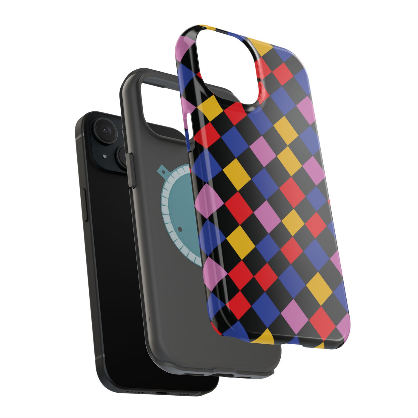 Aesthetic Colorful Checkerboard Tough Magsafe Phone Case - For iPhone 17 Pro Max iPhone 16 Pro iPhone 15 Iphone 14 Plus 13 Pro 12 11 Gift - Studio40ParkLane