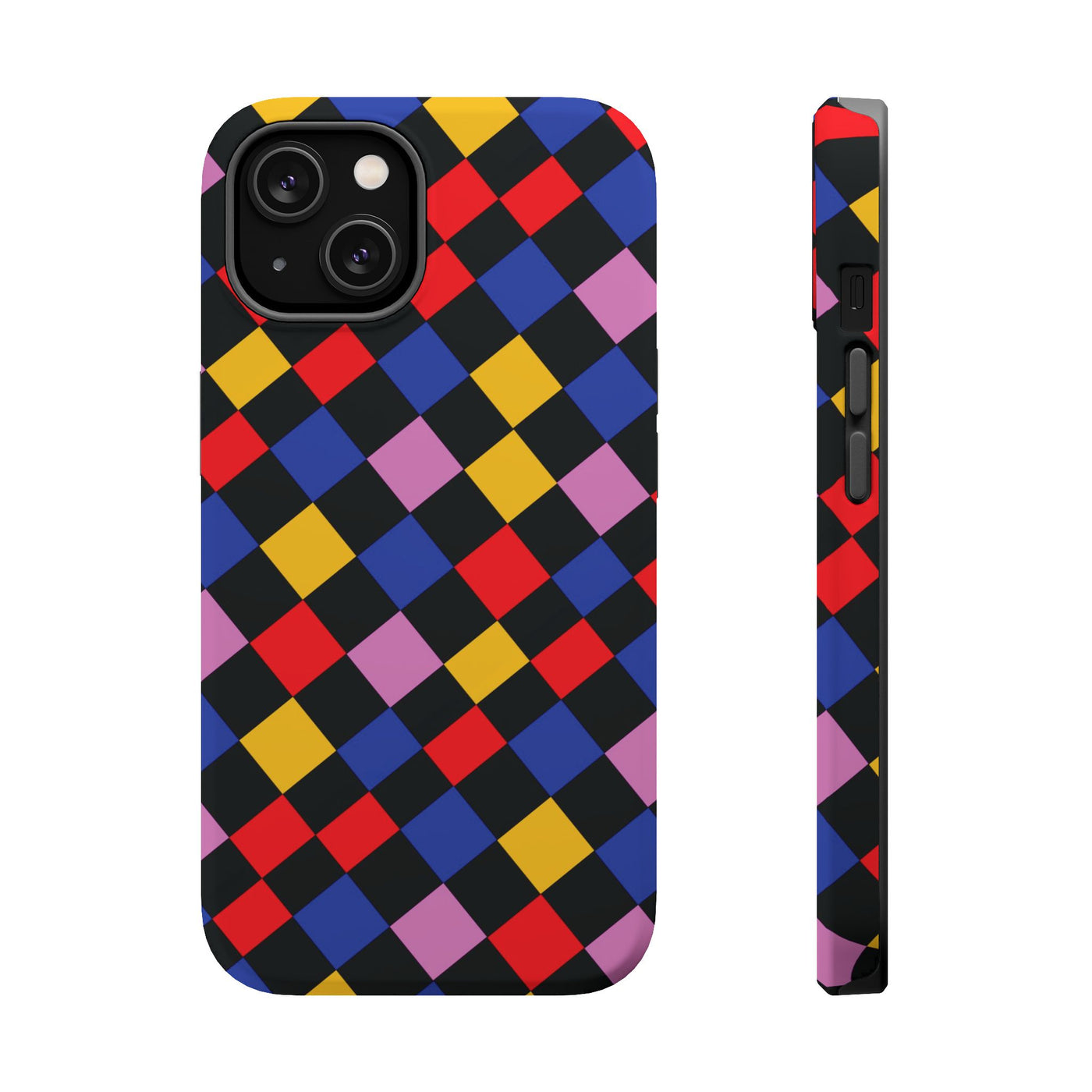 Aesthetic Colorful Checkerboard Tough Magsafe Phone Case - For iPhone 17 Pro Max iPhone 16 Pro iPhone 15 Iphone 14 Plus 13 Pro 12 11 Gift - Studio40ParkLane