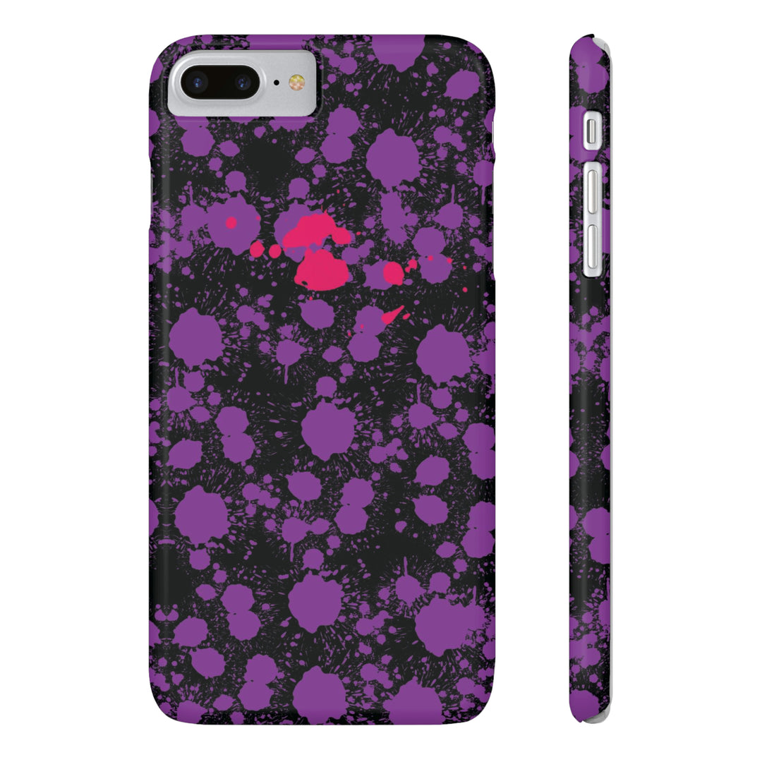Slim Cute Phone Cases for Iphone - | iPhone 15 Case | iPhone 15 Pro Max Case, Iphone 14 Case, Iphone 14 Pro Max, Iphone 13, Purple Pink Paint Blots Splash - Studio40ParkLane