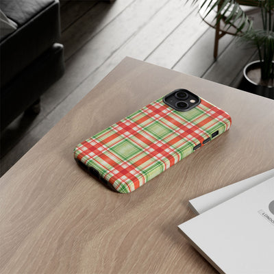 Aesthetic Tough Red Green Checkered Premium Phone Case - For iPhone 17 Pro Max iPhone 16 Pro iPhone 15 Iphone 14 Plus 13 Pro 12 11 10 XR XS - Studio40ParkLane