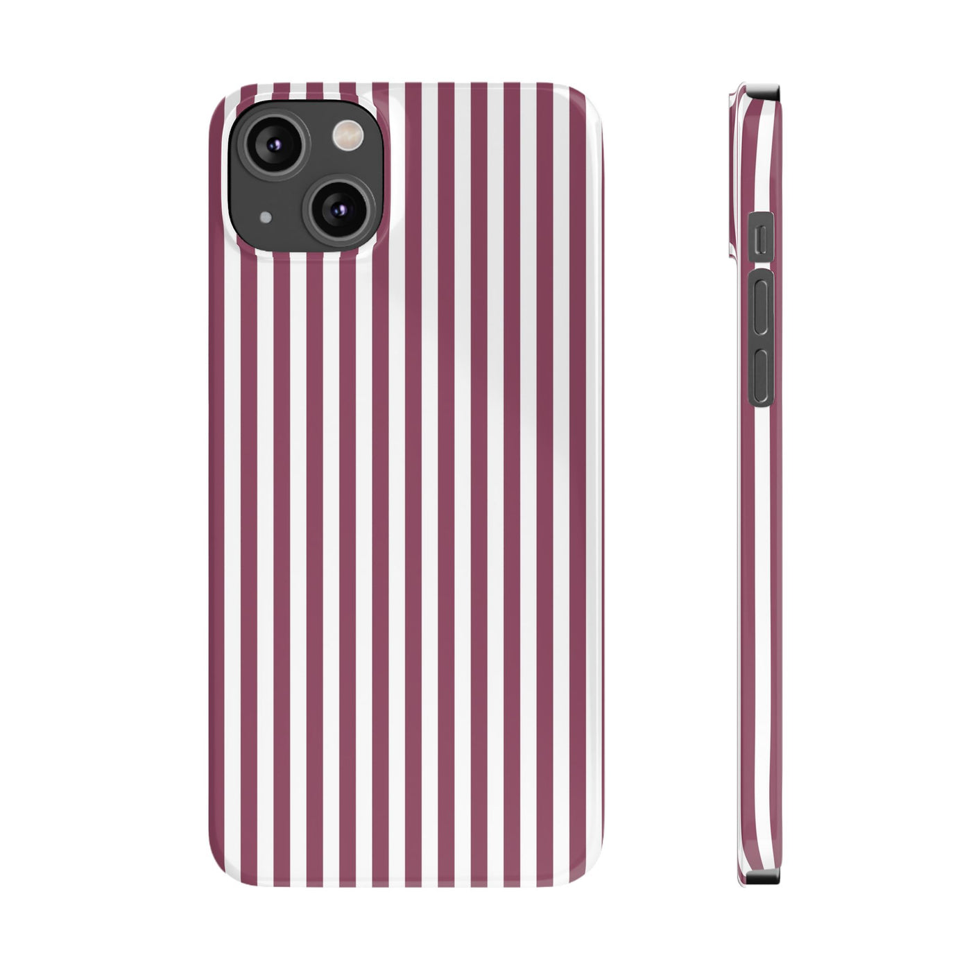 Slim Claret Red Striped Cute Phone Case for Iphone 16 - | iPhone 15 Pro Max Case | iPhone 14 Case Iphone 13 12 11 10 9 8 7 XS X Gift for Her - Studio40ParkLane