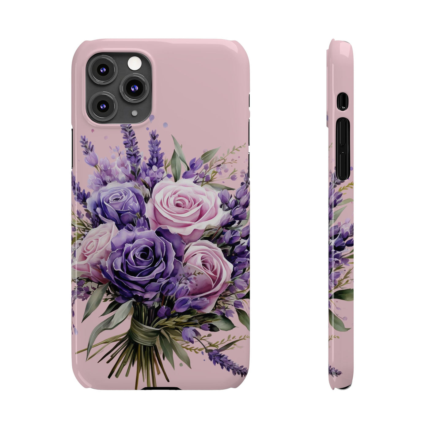 Slim Lavender Bouquet Flowers Cute Phone Cases for Iphone 16 Pro Max | iPhone 15 Case | iPhone 15 Pro Max Case, Iphone 14, Iphone 14 Pro Max, Iphone 13 12 11 8 7