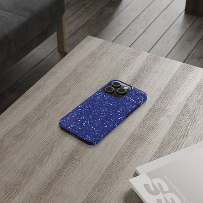 Slim Blue Muted Faux Play on Glitter Effect Cute Phone Cases for Iphone 16 Pro Max | iPhone 15 Case | iPhone 15 Pro Max Case, Iphone 14, Iphone 14 Pro Max, Iphone 13 12 11 8 7