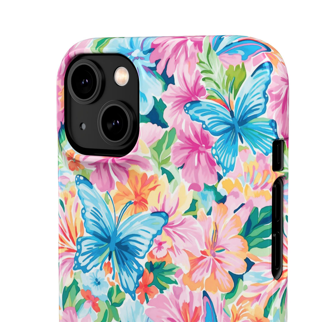 Sleek Snap Butterflies Flowers Cute Phone Case for iPhone 16 15 14 13 12 11 X Xs Max Xr Pro Plus Samsung Galaxy S24 S23 S22 S21 S20 Ultra
