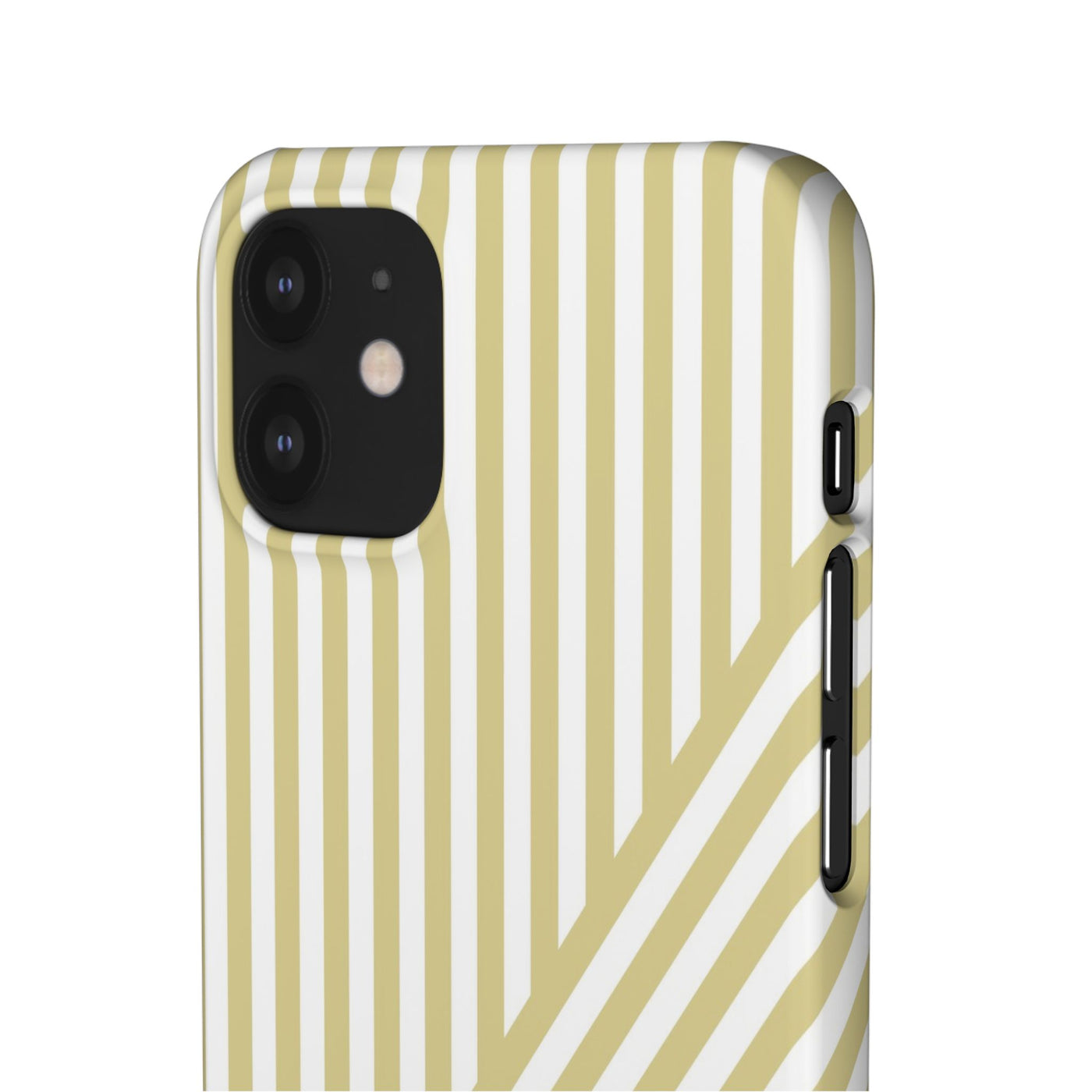 Aesthetic Yellow Beige Stripes Cute Phone Case Sleek Snap - For iPhone 17 Pro Max iPhone 16 Pro iPhone 15 Iphone 14 Plus 13 Pro 12 11 10 Gift