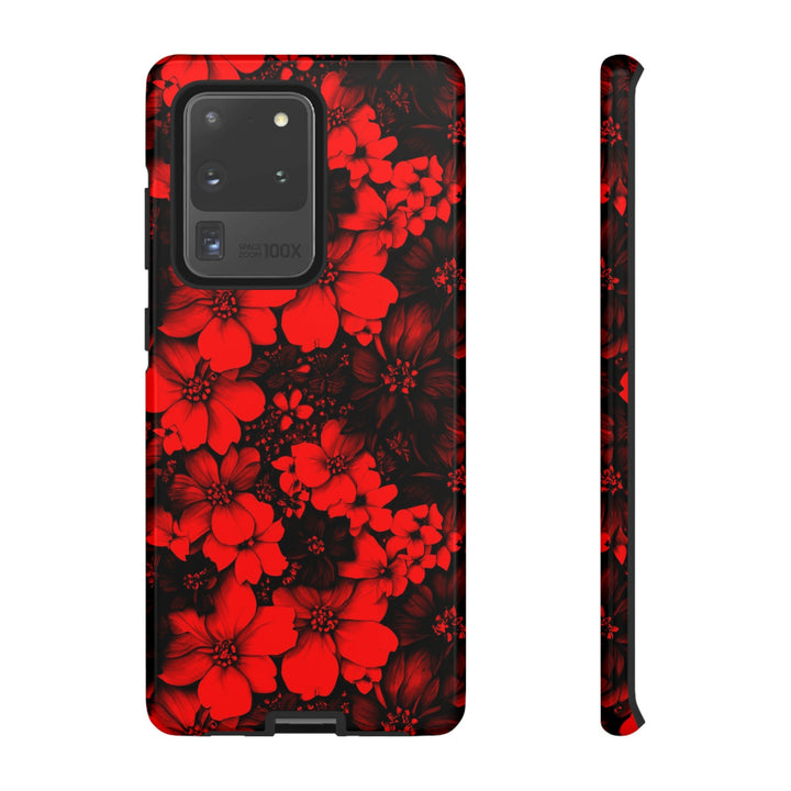 Cute Samsung Phone Case | Aesthetic Samsung Phone Case | Galaxy S23, S22, S21, S20 | Red Black Flowers, Protective Phone Case - Studio40ParkLane