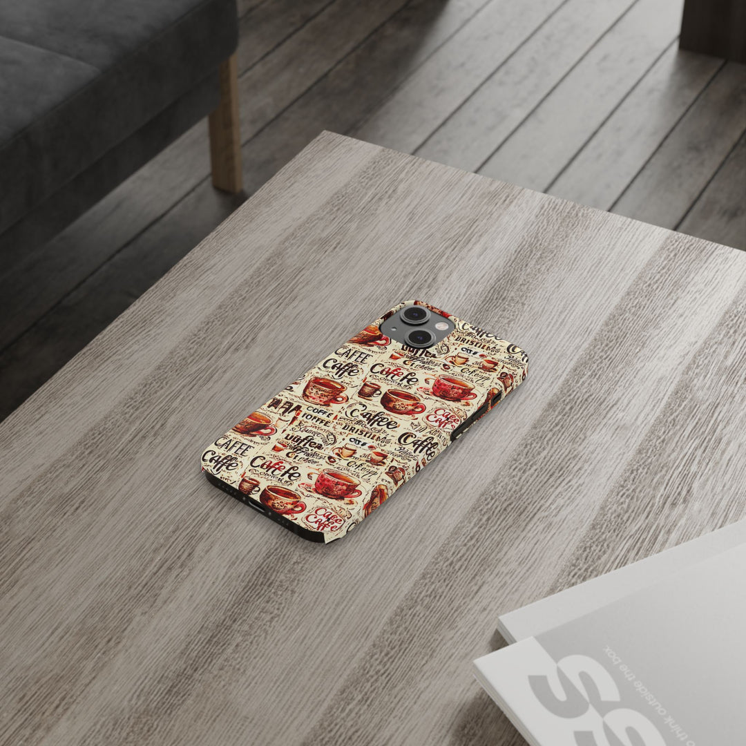 Slim Cute Phone Cases for Iphone - | iPhone 15 Case | iPhone 15 Pro Max Case, Iphone 14 Case, Iphone 14 Pro Max, Iphone 13, Paris Coffee Cup - Studio40ParkLane
