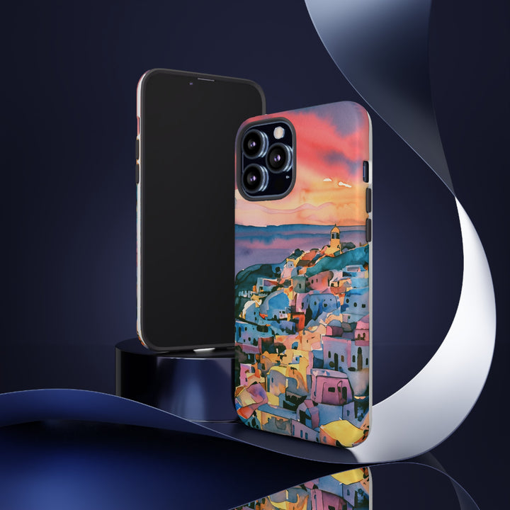 Impact Resistant, Greek Sunset, Cute Phone Cases for Samsung S24, S23, S22, S21, IPhone 15 pro Iphone 14 pro Iphone 13 IPhone 12 Iphone 11 - Studio40ParkLane