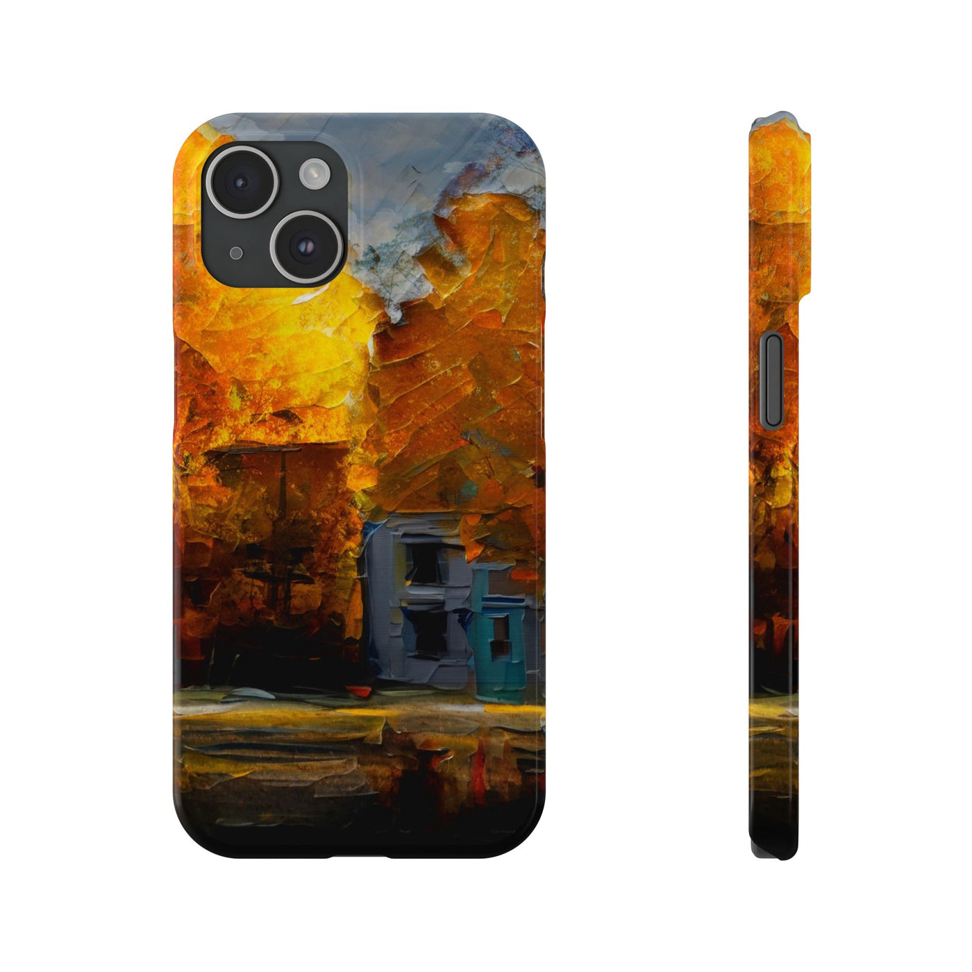 Slim Cute iPhone Cases - | iPhone 15 Case | iPhone 15 Pro Max Case, Iphone 14 Case, Iphone 14 Pro Max, Iphone 13, Fall Leaves Oil Paint Effect