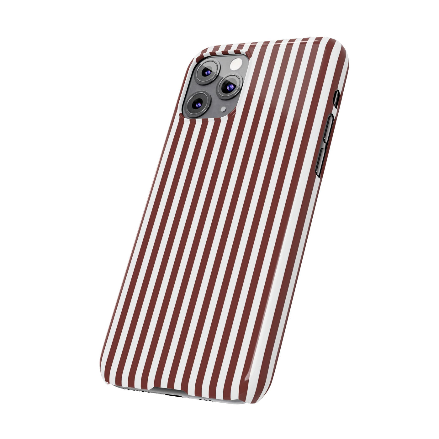 Slim Chocolate Brown Striped Cute Phone Case for Iphone 16 - | iPhone 15 Pro Max Case | iPhone 14 Case Iphone 13 12 11 10 9 8 7 Gift for Her - Studio40ParkLane