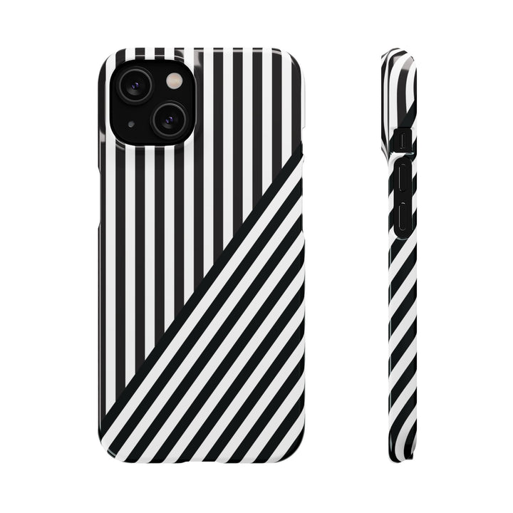 Aesthetic Black White Stripes Cute Phone Case Sleek Snap - For iPhone 17 Pro Max iPhone 16 Pro iPhone 15 Iphone 14 Plus 13 Pro 12 11 10 Gift - Studio40ParkLane