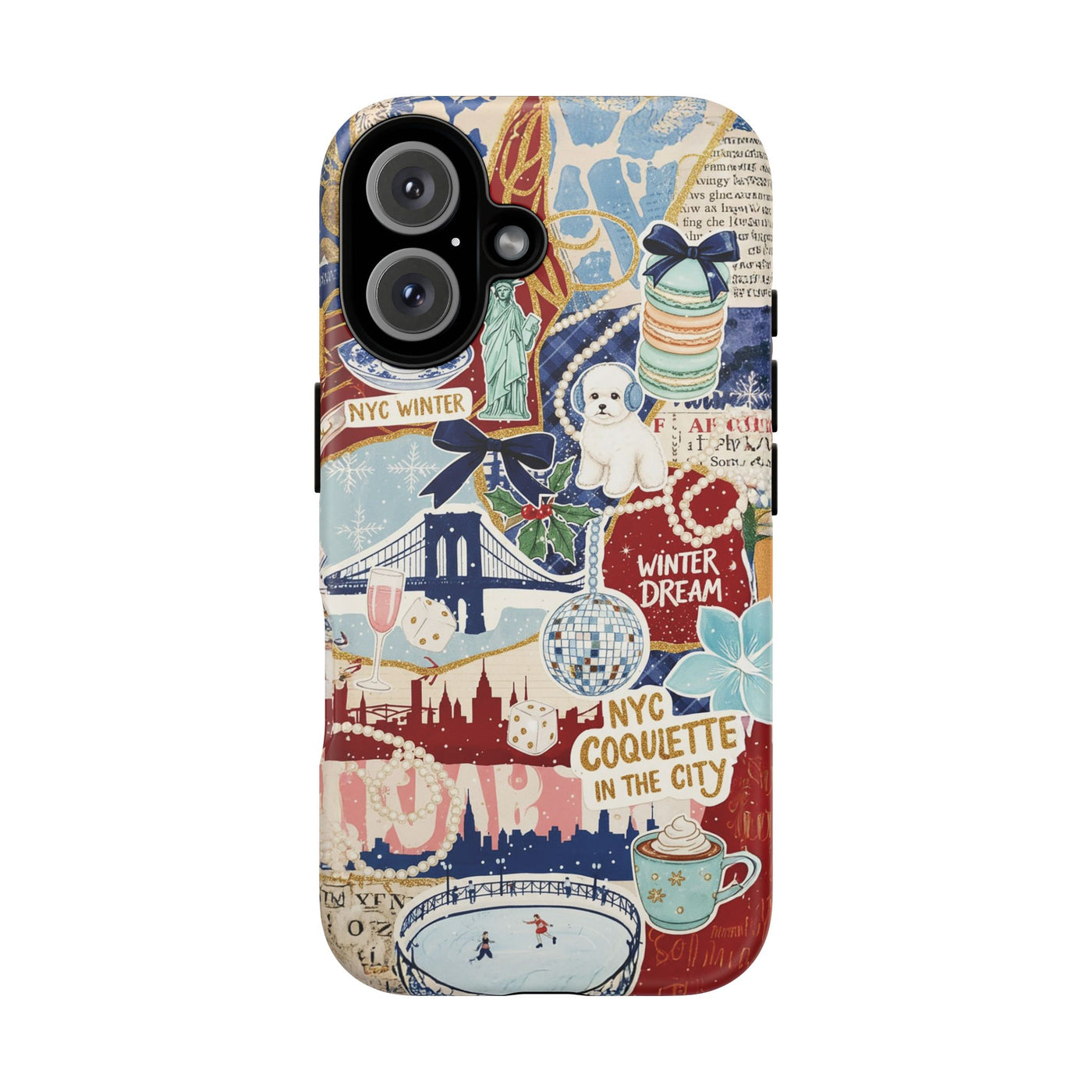 New York Winter Coquette Collage Tough Premium Phone Case - For iPhone 17 Pro Max iPhone 16 Pro iPhone 15 Iphone 14 Plus 13 Pro 12 11 10 XR