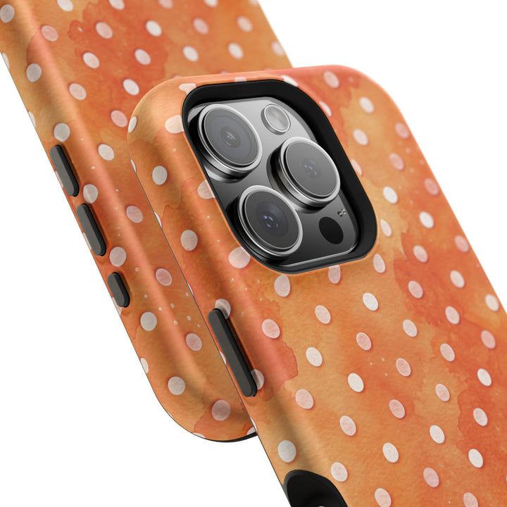 Aesthetic Tough Magsafe Orange Polka Dots Phone Case - For iPhone 17 Pro Max iPhone 16 Pro iPhone 15 Iphone 14 Plus 13 Pro 12 11 10 XR - Studio40ParkLane
