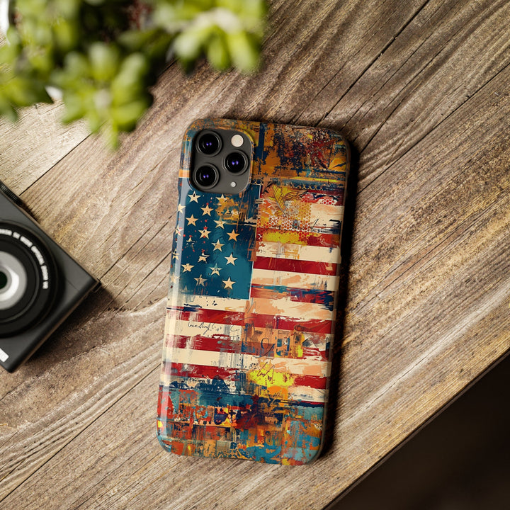 Slim Cute Phone Cases for Iphone | iPhone 15 Case | iPhone 15 Pro Max Case, Iphone 14, Iphone 14 Pro Max, Iphone 13, US Flag Abstract - Studio40ParkLane