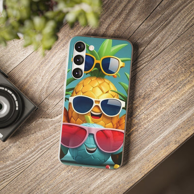 Cute Flexi Samsung Phone Cases, Summer Pineapple Fruit Galaxy S23 Phone Case, Samsung S22 Case, Samsung S21 Case, S20 Plus