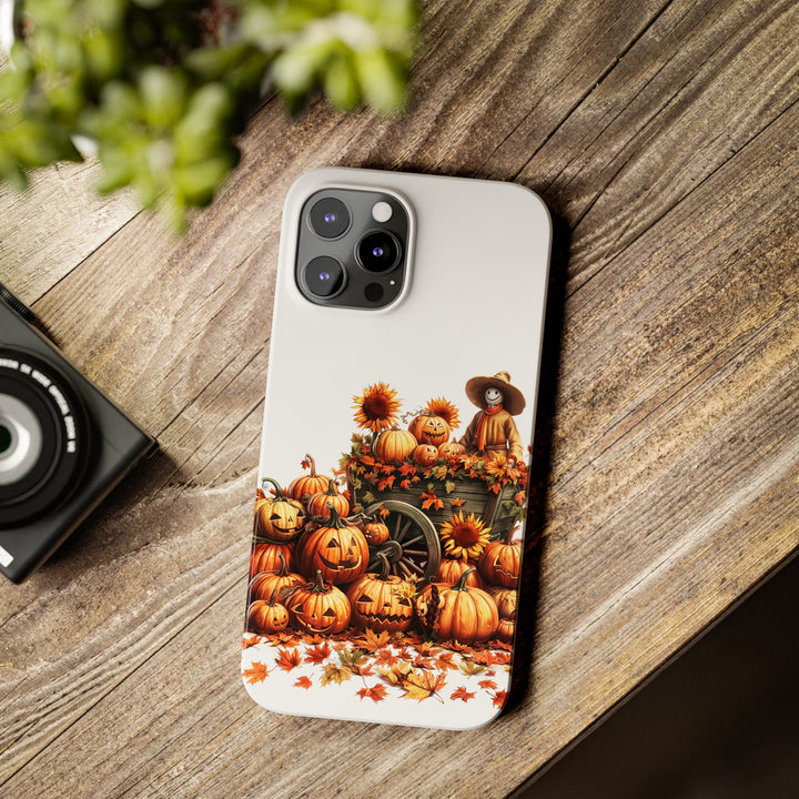 Slim Fall Leaves Scarecrow Slim Cute Phone Cases for Iphone | iPhone 15 Case | iPhone 15 Pro Max Case, Iphone 14, Iphone 14 Pro Max, Iphone 13 - Studio40ParkLane