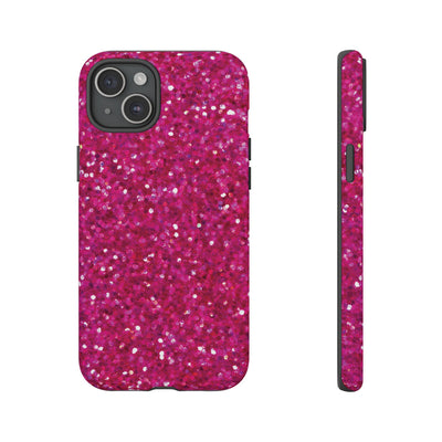 Faux Muted Pink Play on Glitter Effect Cute Phone Case, for IPhone 16 pro Max | Iphone 15, Iphone 14, IPhone 13 Case, 11 8 7, Samsung Galaxy S24, S23, S22, S21, 2 Layer Protection