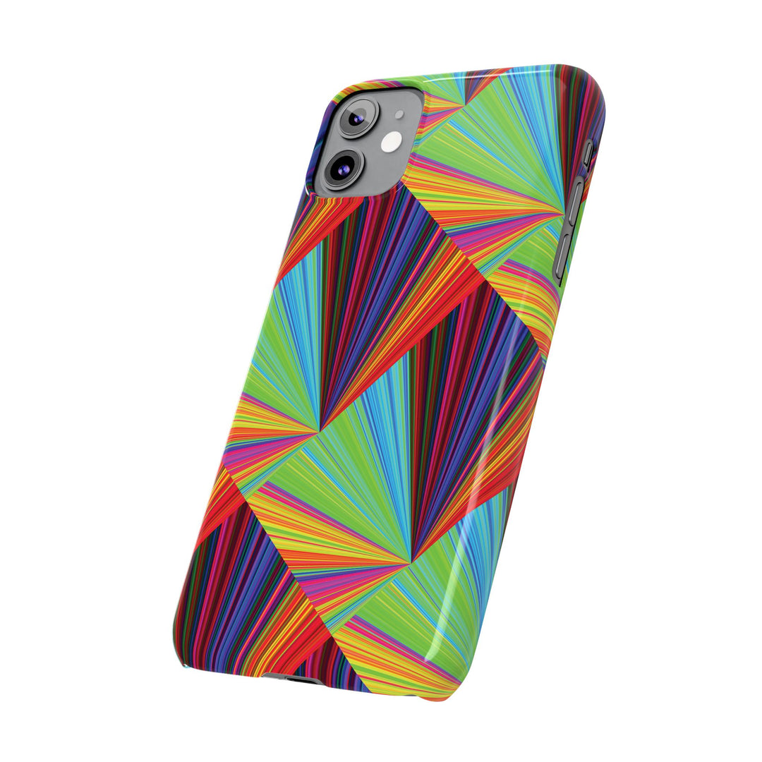 Slim Triangle Kaleidoscope Colors Gift for Her Cute Phone Cases for Iphone 16 Case | iPhone 15 Case | iPhone 15 Pro Max Case, Iphone 14, Iphone 14 Pro Max, Iphone 13, 12, 11, 10, 8,7 - Studio40ParkLane