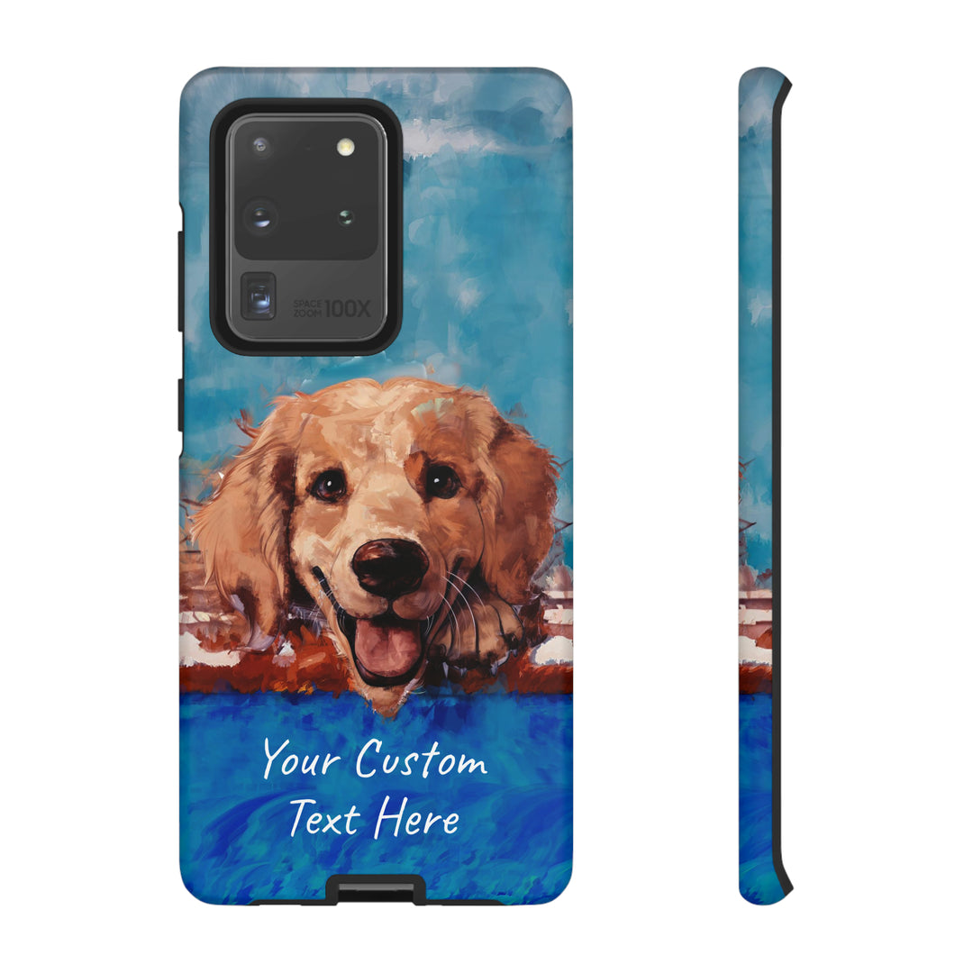 Personalize this Cute Samsung Phone Case | Golden Retriever Dog Samsung Phone Case | Galaxy S23, S22, S21, S20 | Personalized Samsung Cases - Studio40ParkLane